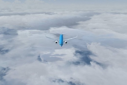 KLM 荷兰皇家航空737NG___台风天气下的飞行